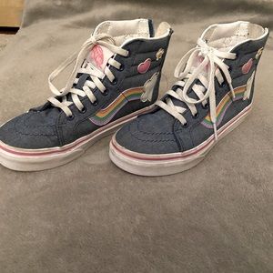 Vans rainbow sidestripe Sk8-Hi Zip girls size 1.5